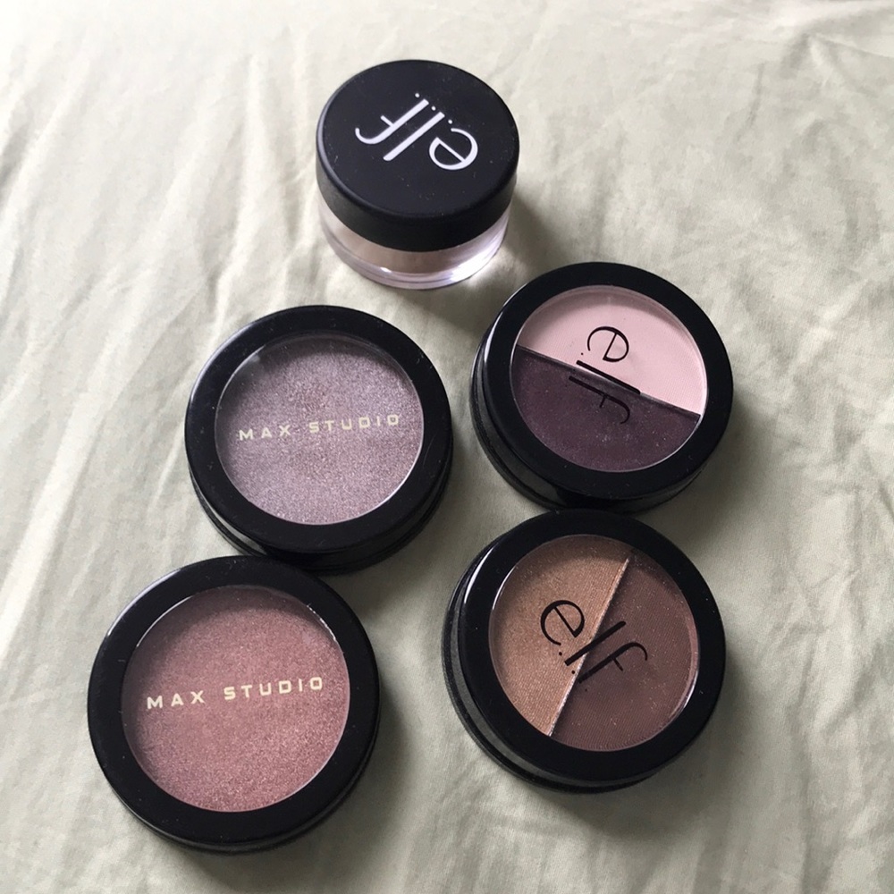 Max studio and elf eyeshadow + elf face powder